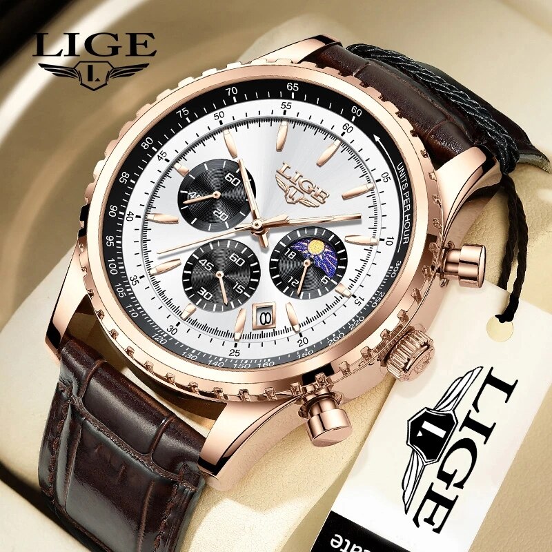 Luxury Watch Organizer For Men - LIGE New Mens Watches Top Brand