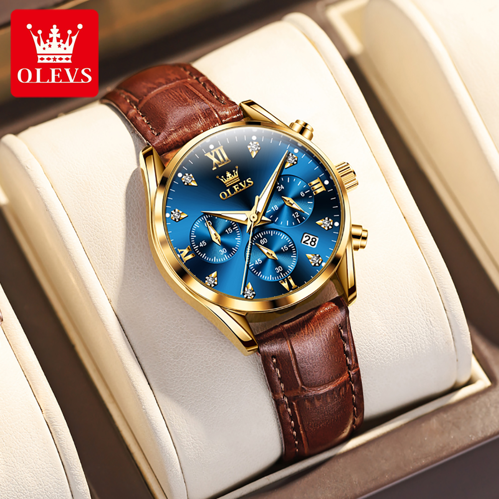 Luxury Watch With Leather Strap - OLEVS 5523 Orologi da donna originali