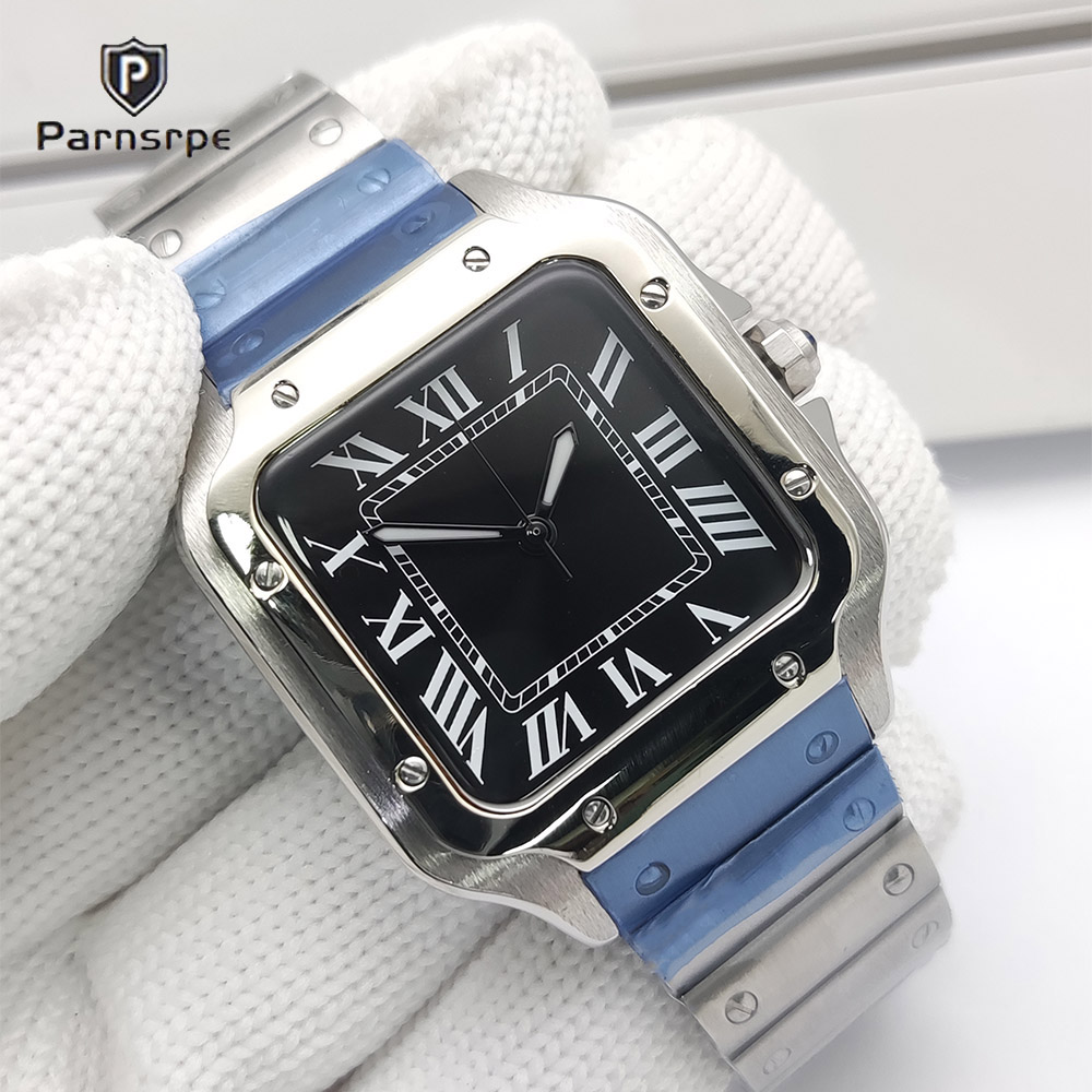 Cartier Watch Santos - Orologi da Uomo con Cassa Quadrata,