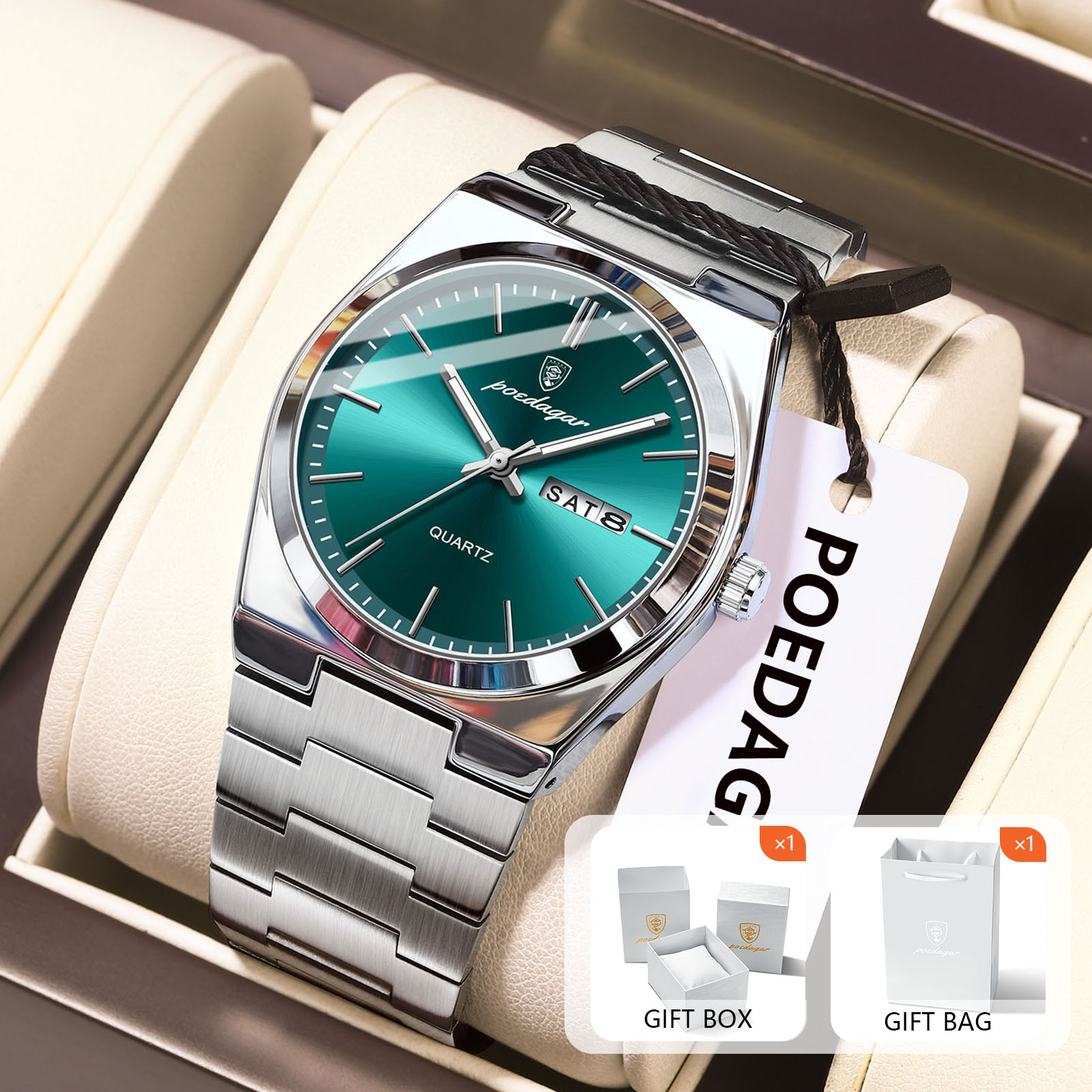 Luxury Watch Organizer For Men - POEDAGAR Orologi da uomo al quarzo