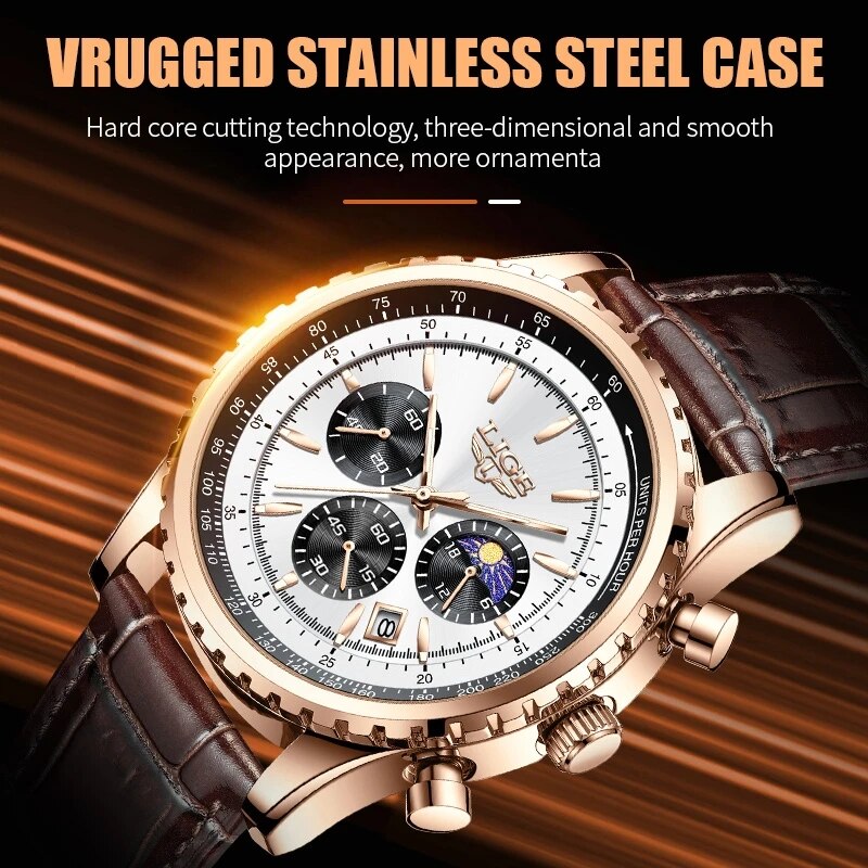LIGE New Mens Watches Top Bran - Luxury Watch Organizer For Men recensione e prezzo