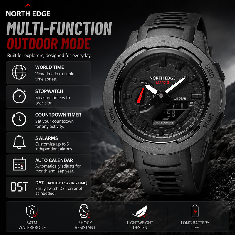 2026 NORTH EDGE Mars 3 Orologi - Luxury Watch In The World recensione e prezzo