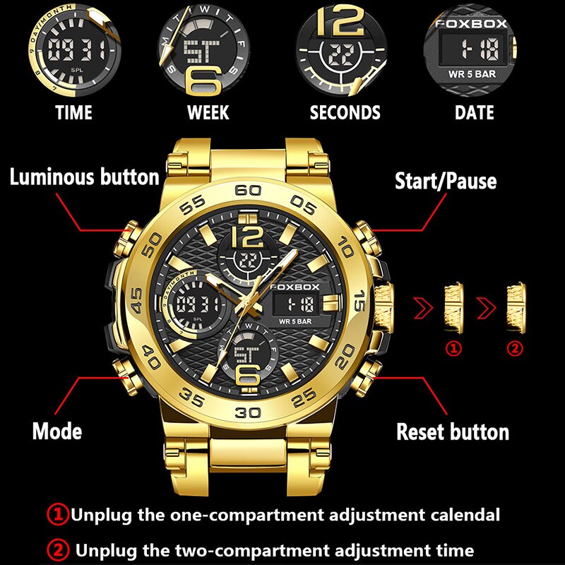 FOXBOX Business Watch Men Fash - Luxury Watch Organizer For Men recensione e prezzo