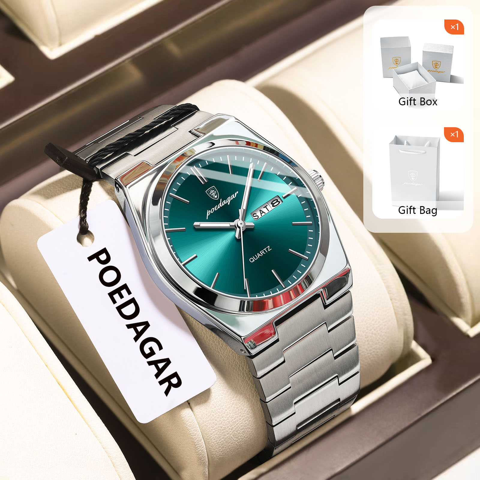 POEDAGAR Orologi da uomo al qu - Luxury Watch Organizer For Men recensione e prezzo